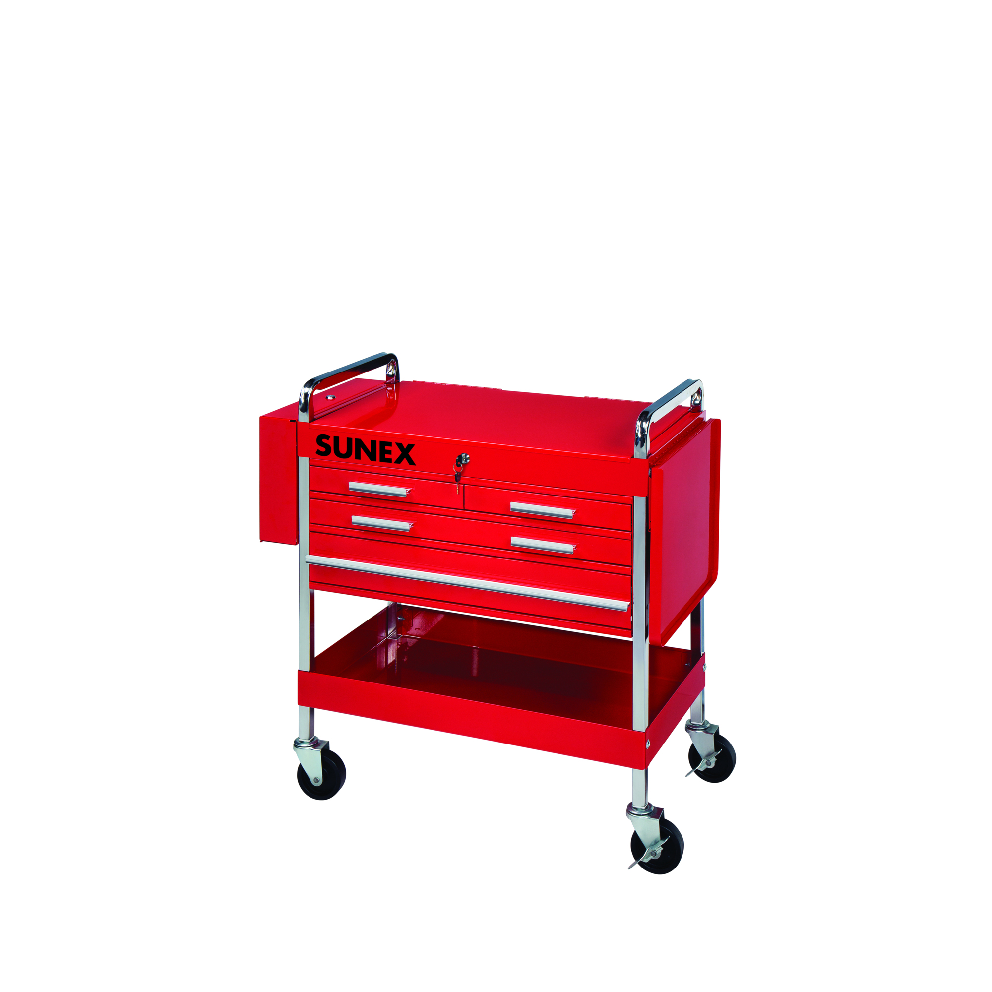 Sunex Tools Deluxe Service Cart — 30.25in. Width, 35.5in. Height, Black, Model# 8013ADELUXE
